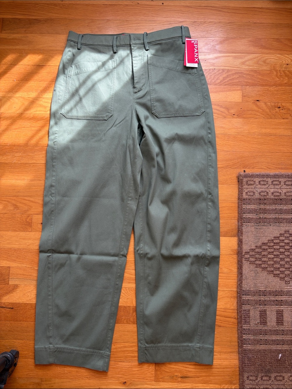 SPANX Olive Green Barrel-Leg Utility Pant Tall Large